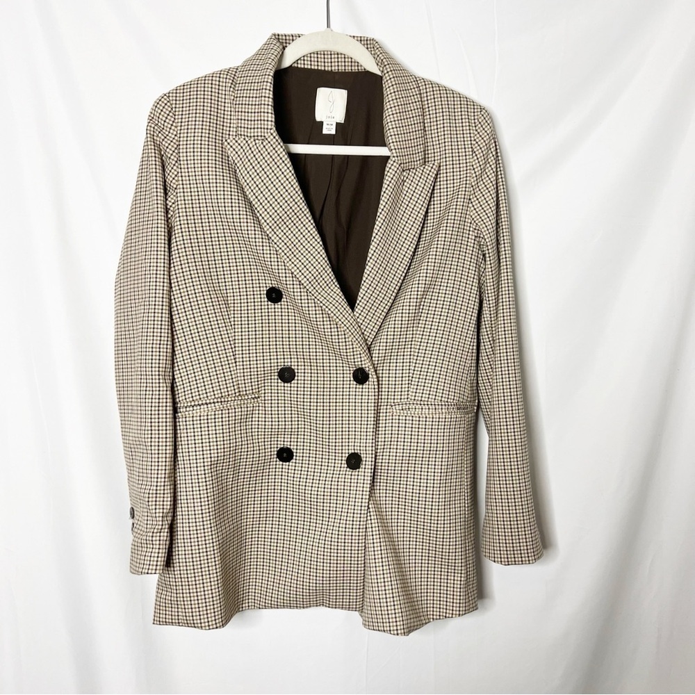 Joie Women's Beige Plaid Blazer Size Medium